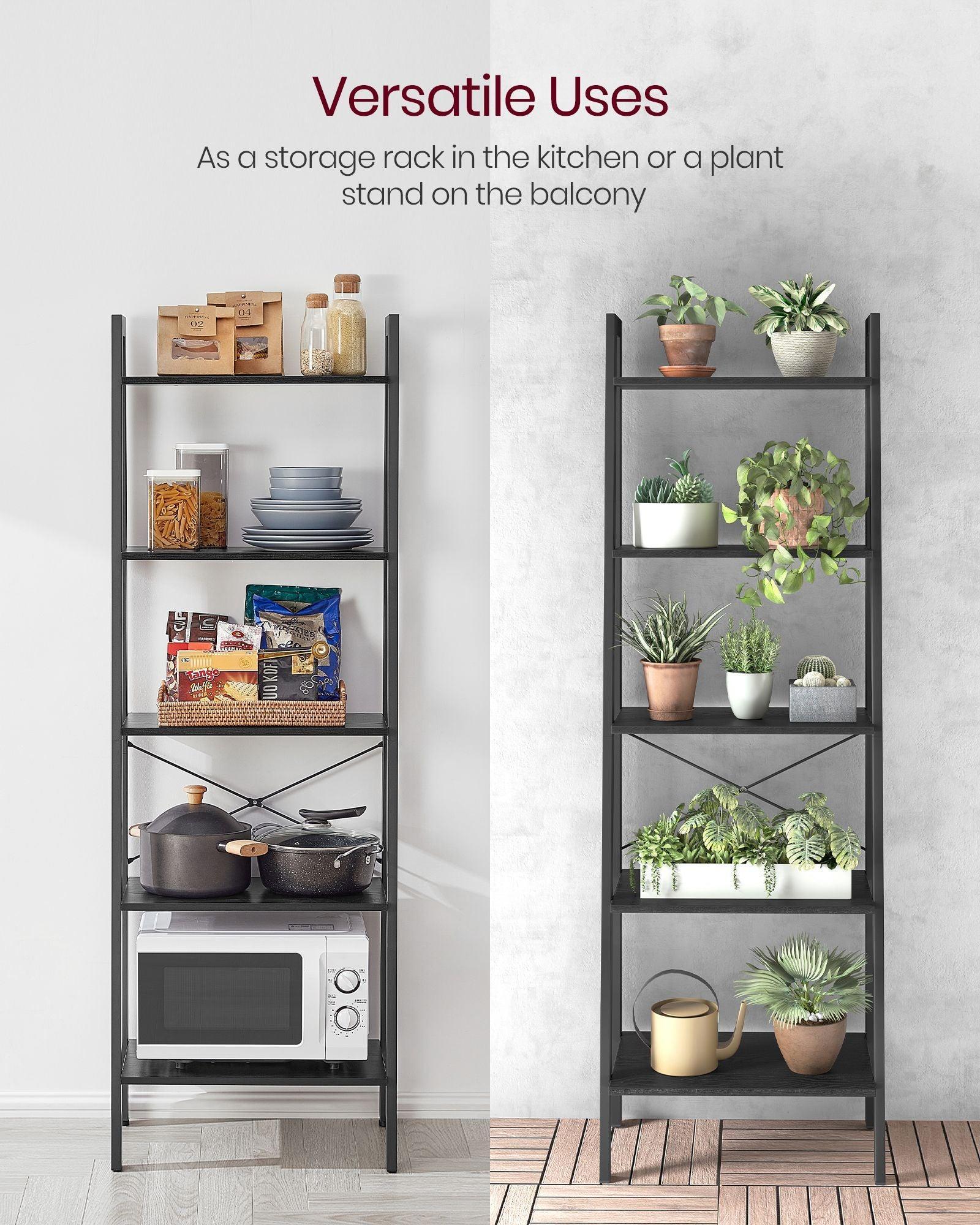 5-Tier Ladder Shelf with Steel Frame FredCo