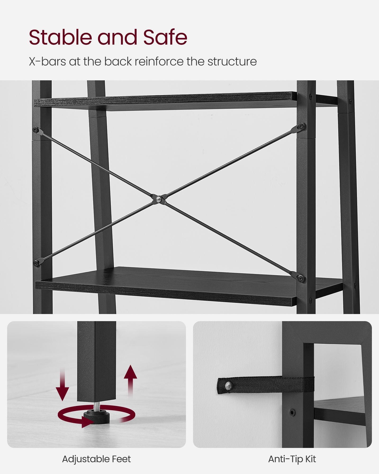 5-Tier Ladder Shelf with Steel Frame FredCo