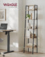 5-Tier Narrow Book Shelf Camel Brown and Black FredCo