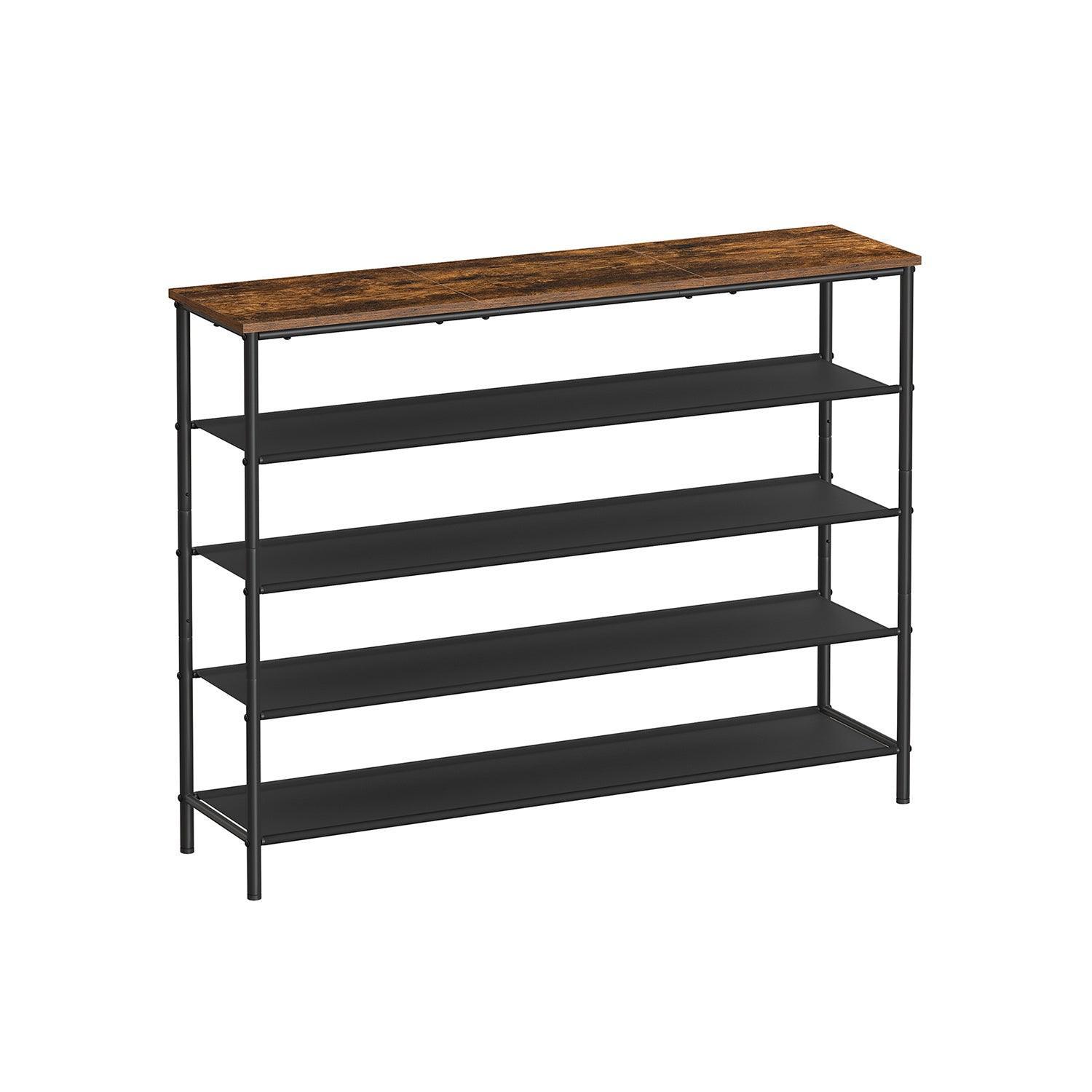 5-Tier Shoe Rack with 4 Fabric Shelves FredCo