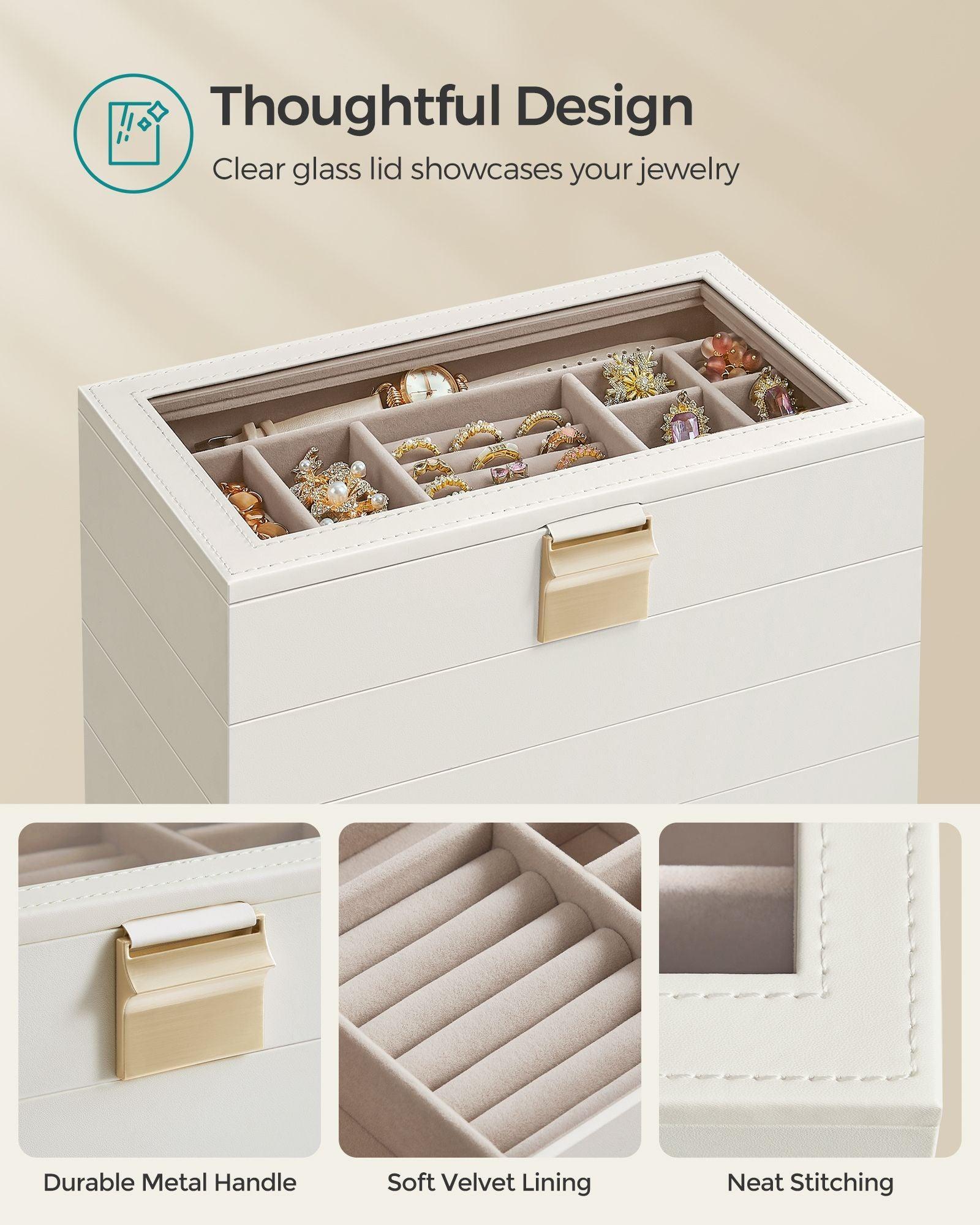 5-Tier Stackable Jewelry Trays Cloud White FredCo