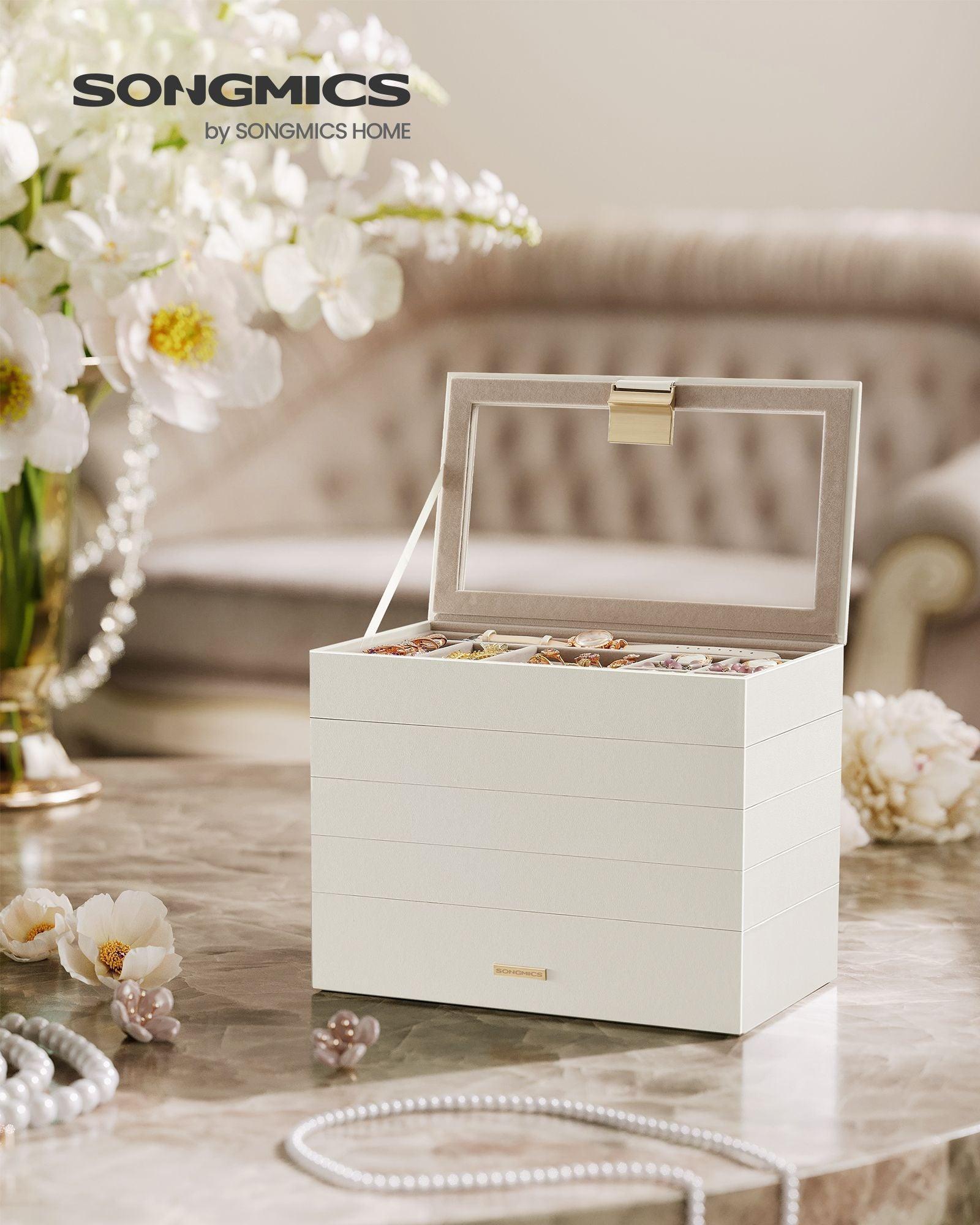 5-Tier Stackable Jewelry Trays Cloud White FredCo