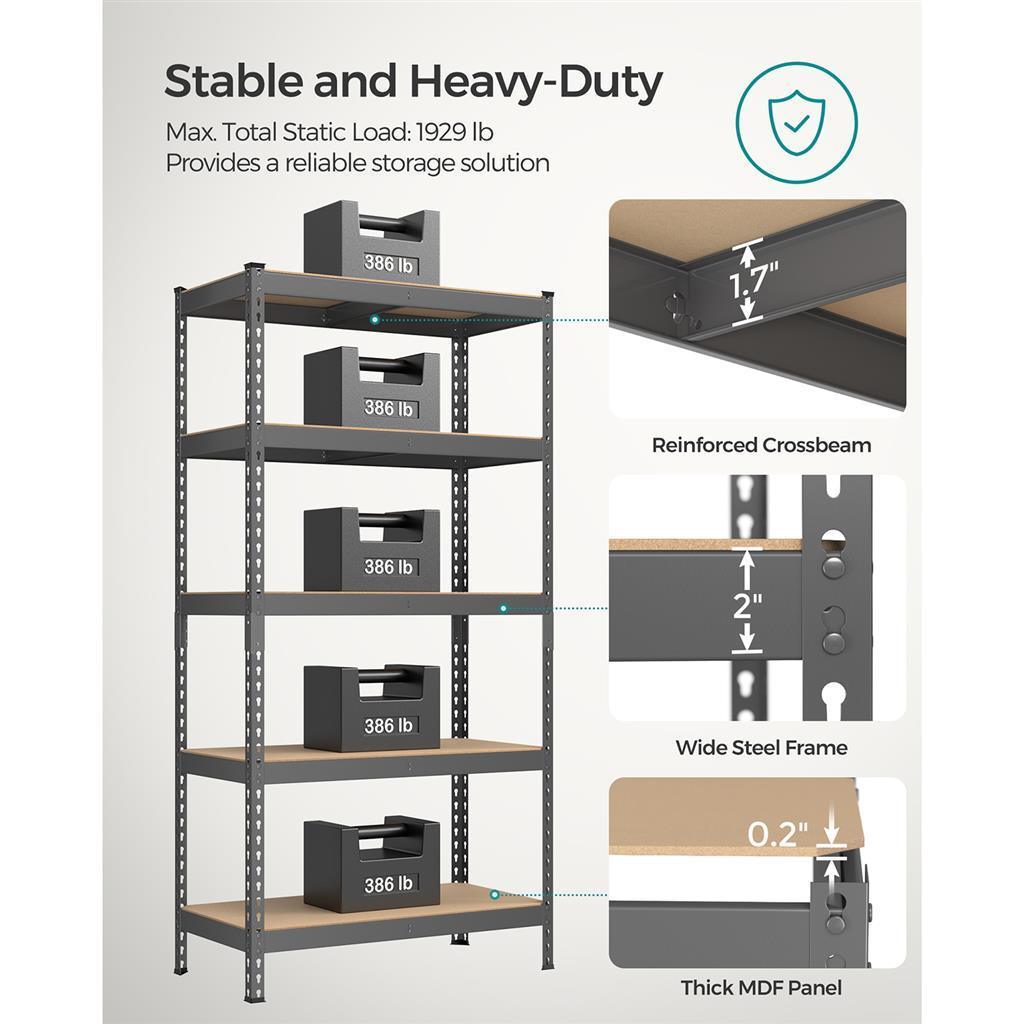 5-Tier Storage Garage Storage Shelf FredCo