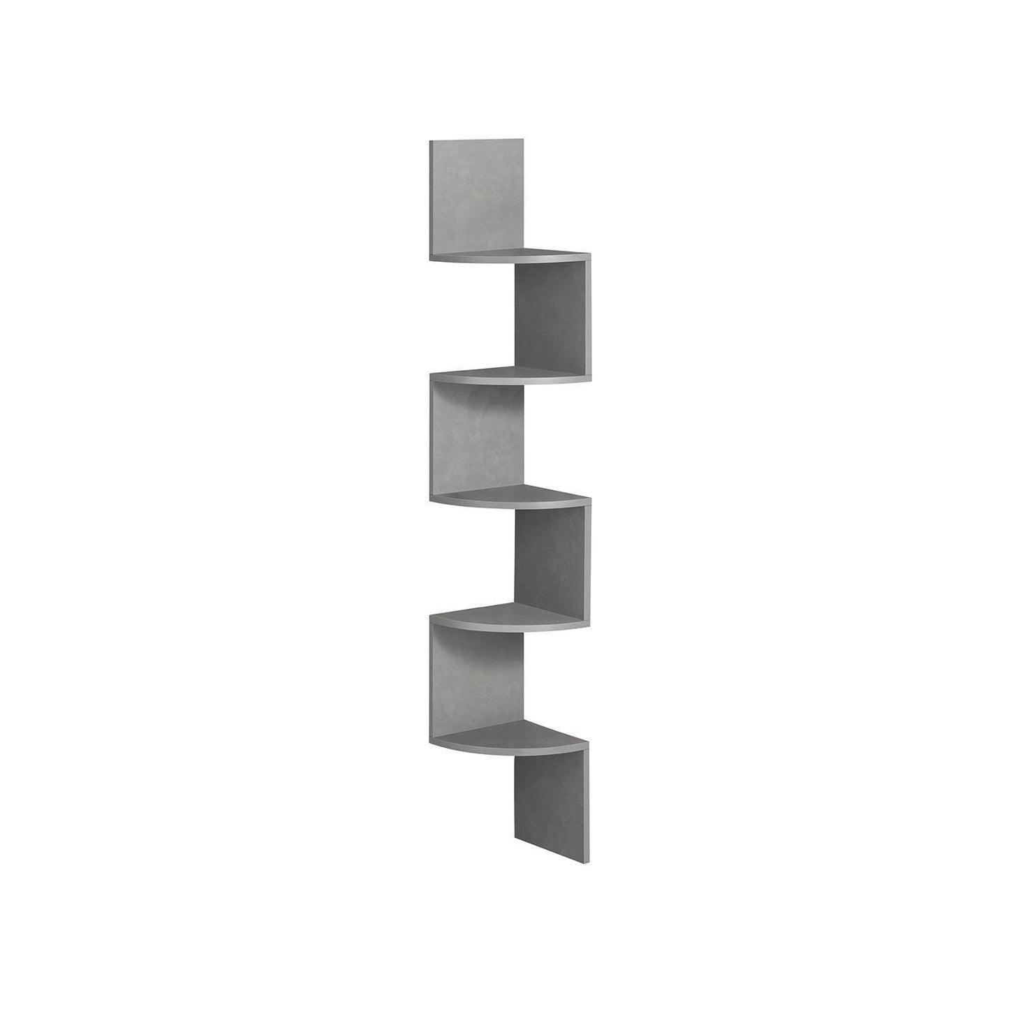 5-Tier Wall-Mounted Corner Shelf Dove Gray FredCo