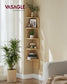 5-Tier Wall-Mounted Corner Shelf Oak Beige FredCo