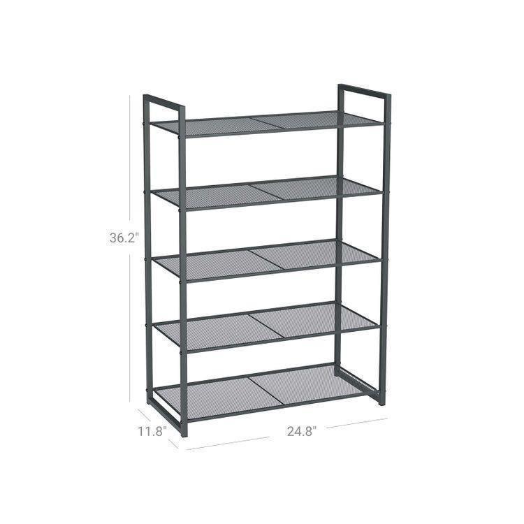 5 Tiers Shoe Rack Smoky Gray FredCo