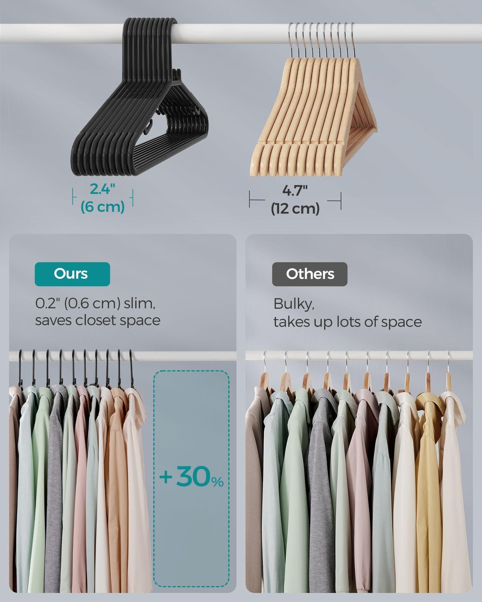 50-Pack Plastic Clothes Hangers Black FredCo