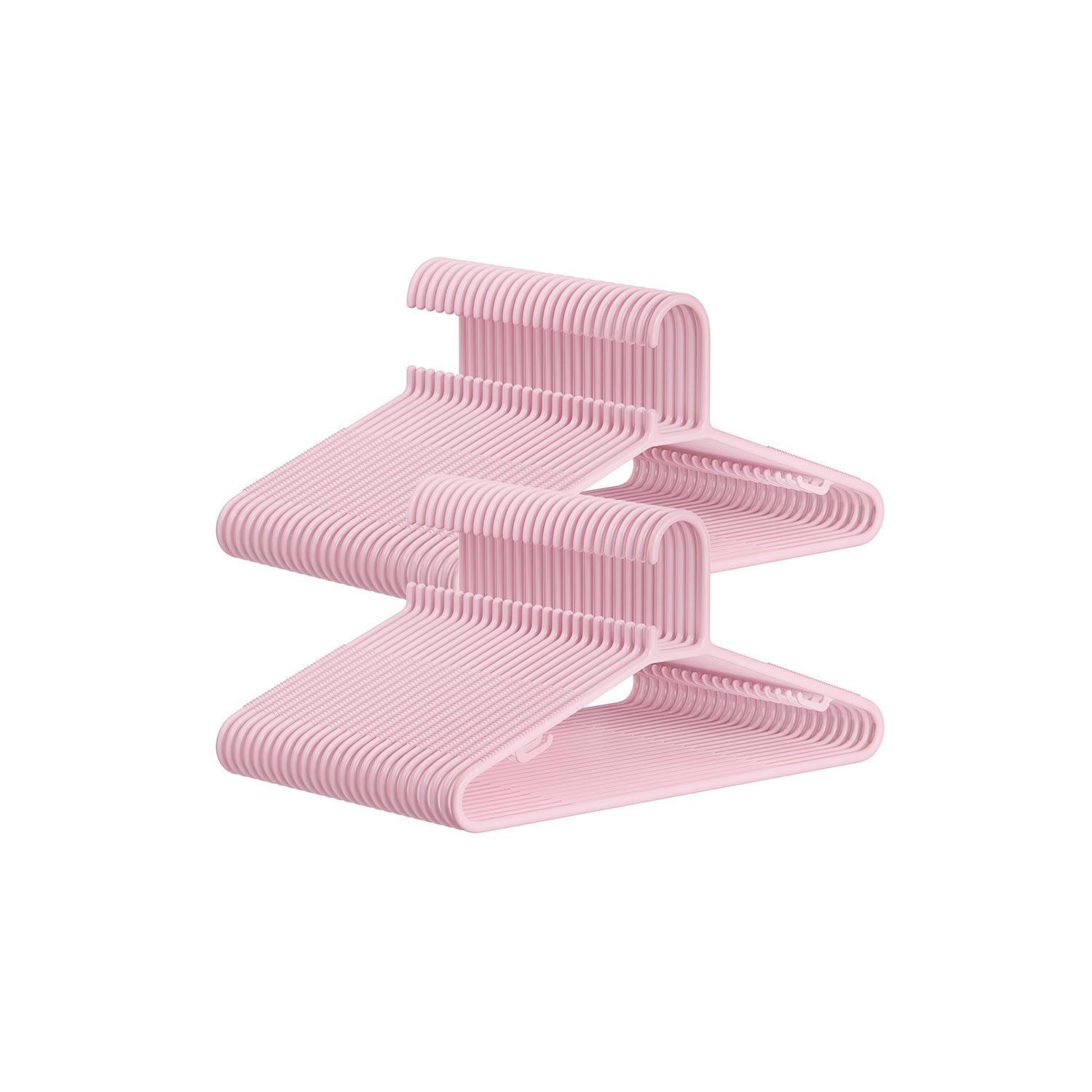 50-Pack Plastic Clothes Hangers Jelly Pink FredCo