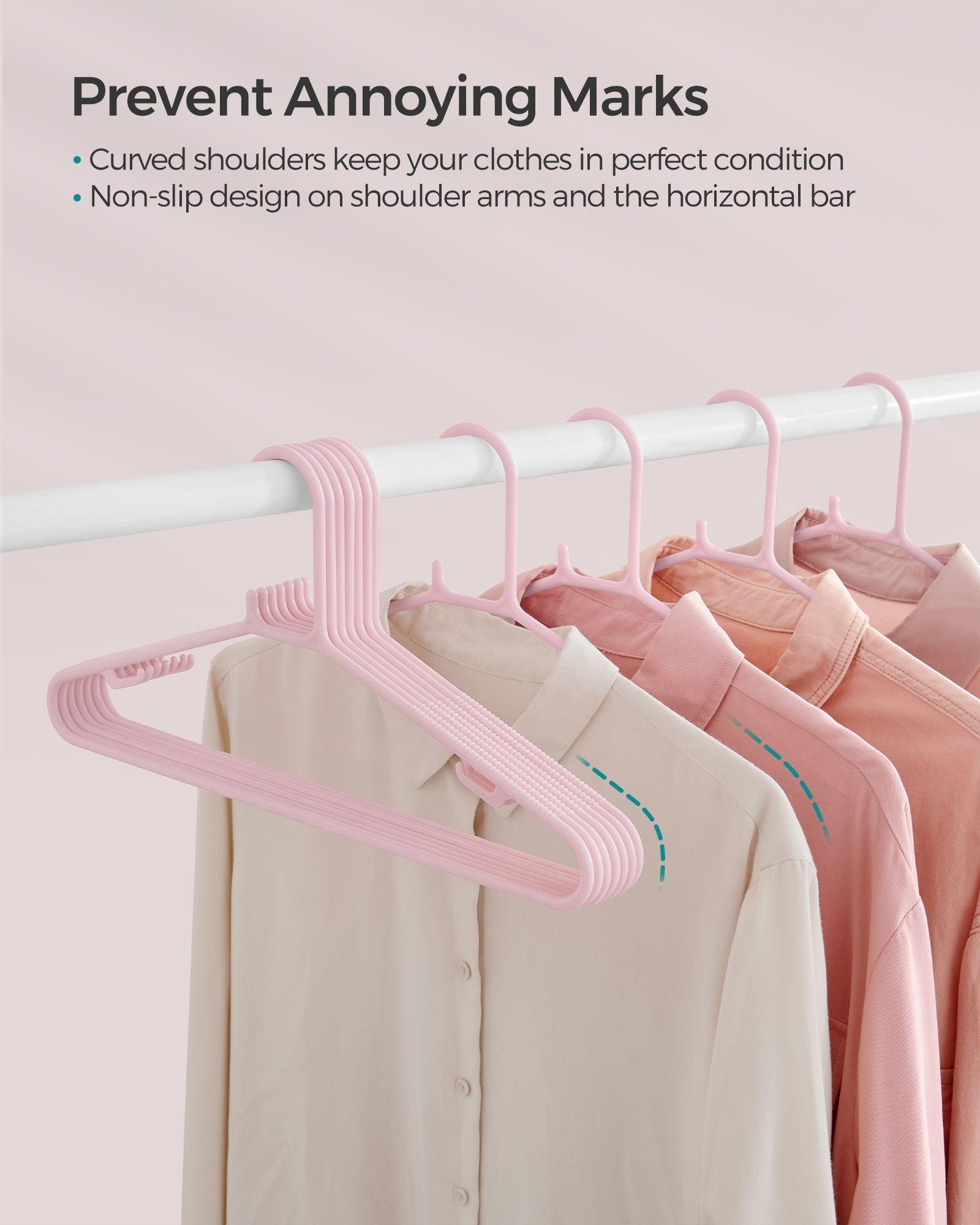 50-Pack Plastic Clothes Hangers Jelly Pink FredCo