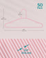 50-Pack Plastic Clothes Hangers Jelly Pink FredCo