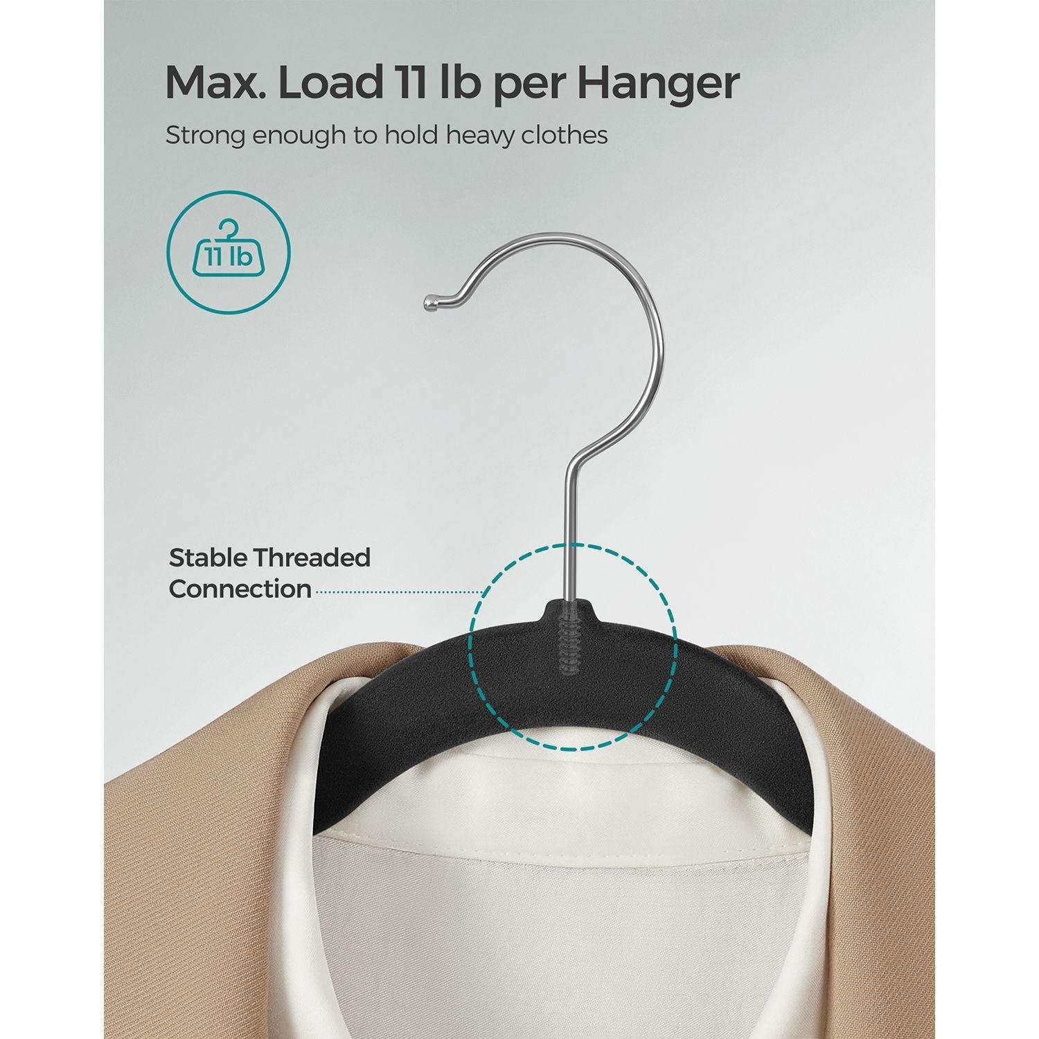 50-Pack Velvet Hangers Black FredCo