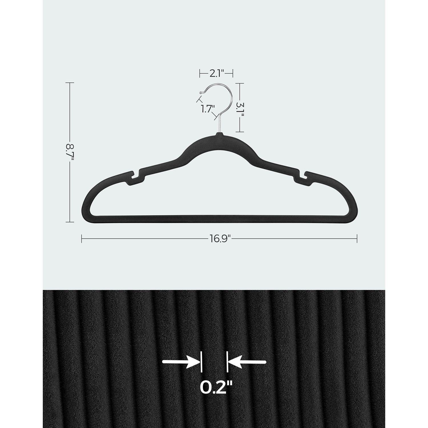 50-Pack Velvet Hangers Black FredCo