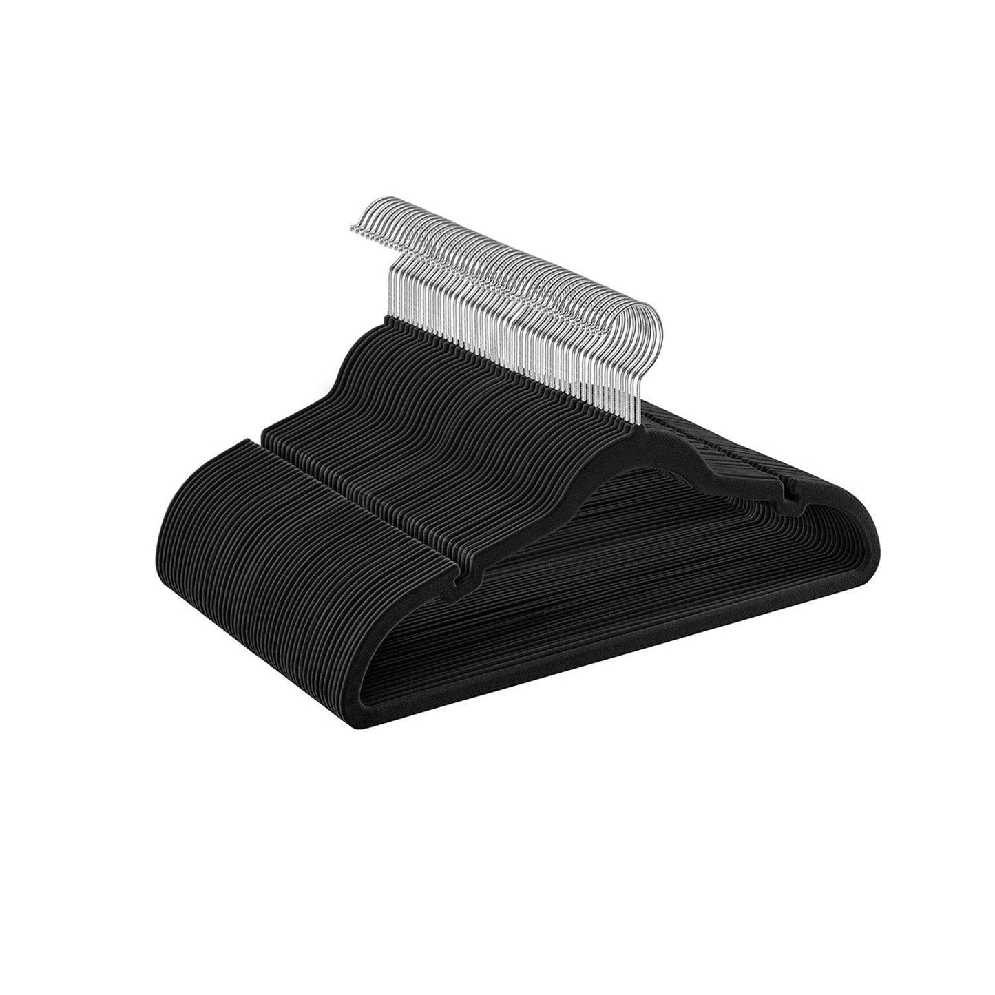 50-Pack Velvet Hangers Black FredCo