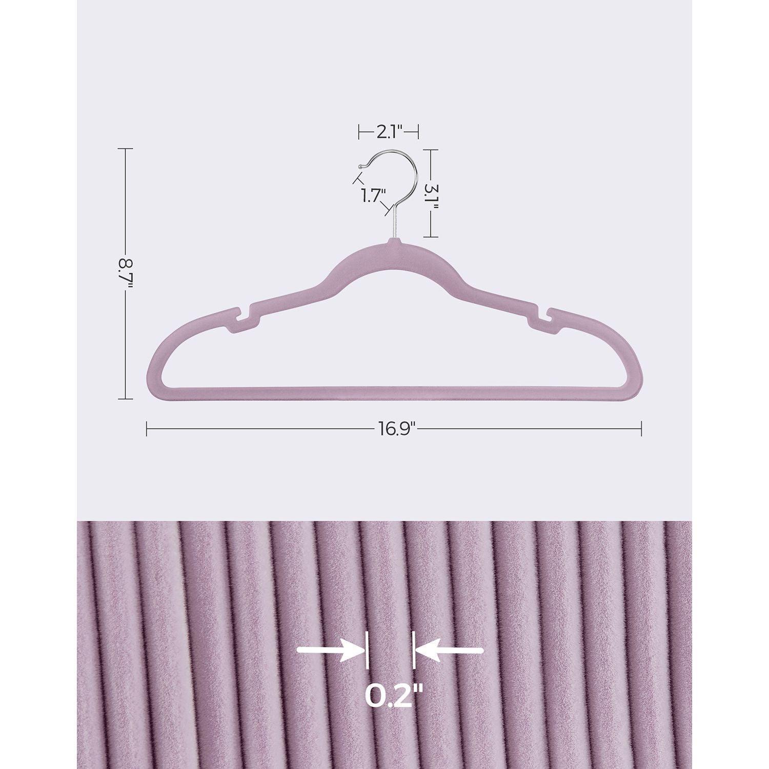 50-Pack Velvet Hangers Light Purple FredCo