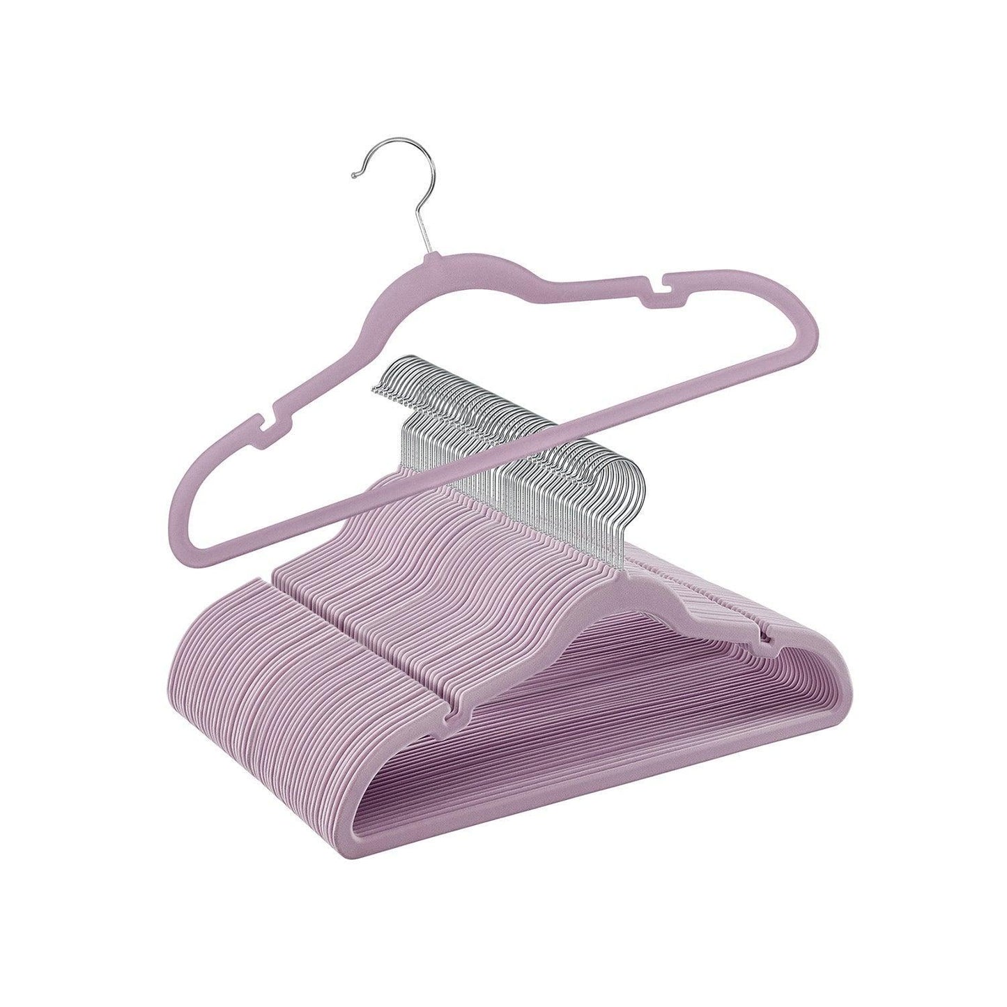50-Pack Velvet Hangers Light Purple FredCo