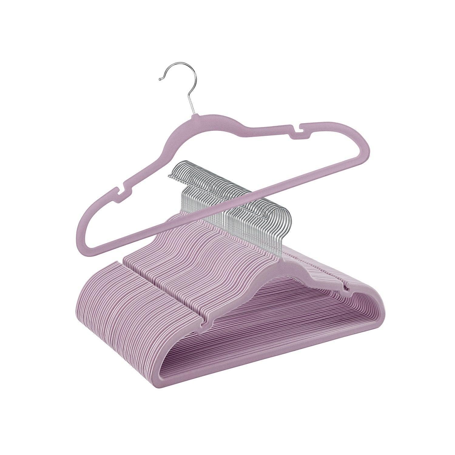 50-Pack Velvet Hangers Light Purple FredCo
