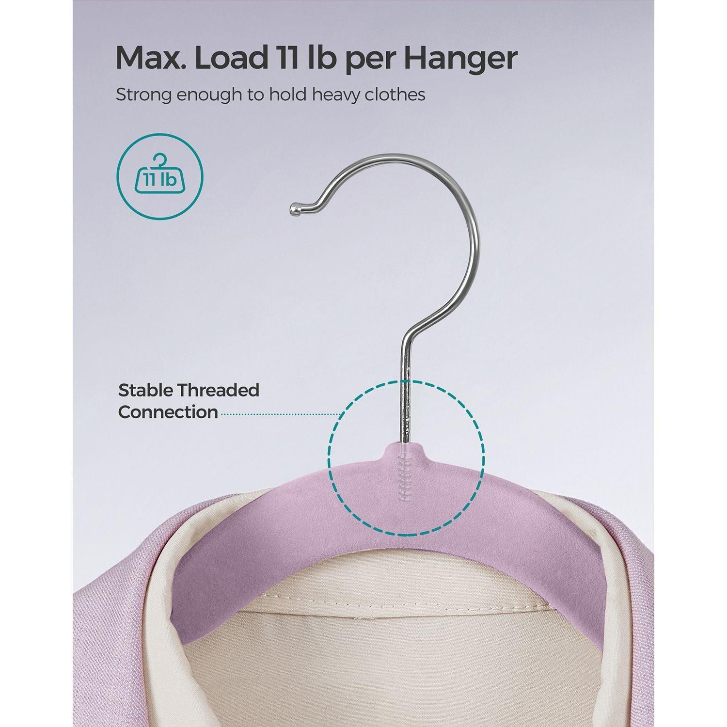50-Pack Velvet Hangers Light Purple FredCo
