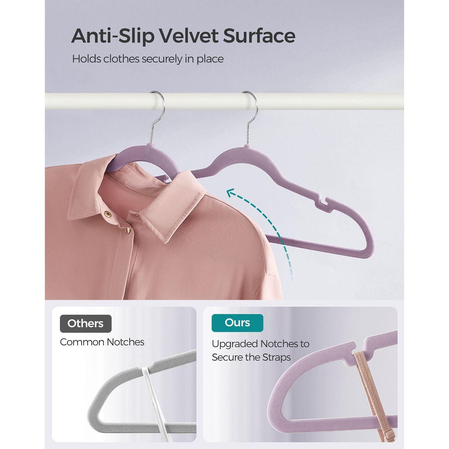 50-Pack Velvet Hangers Light Purple FredCo