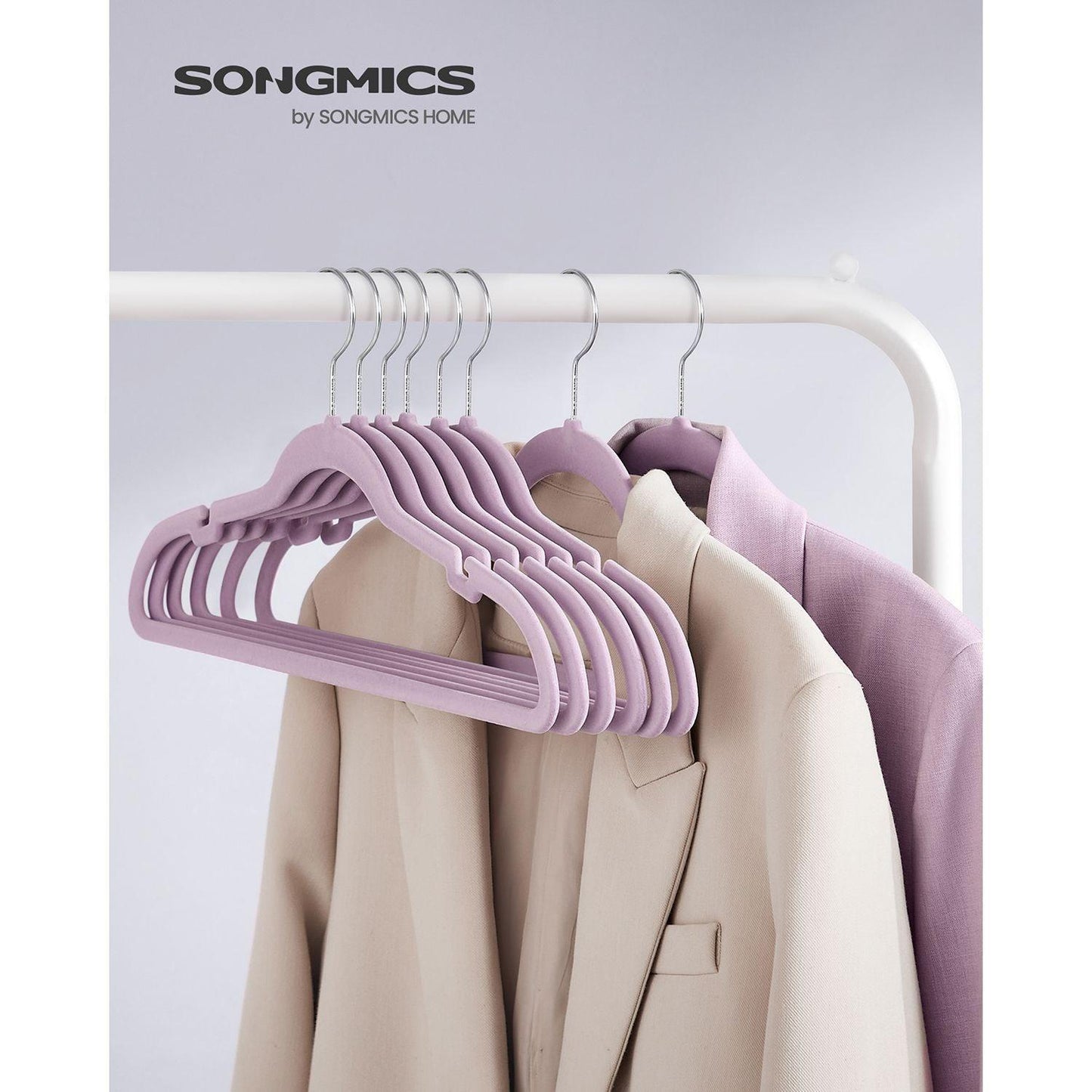 50-Pack Velvet Hangers Light Purple FredCo