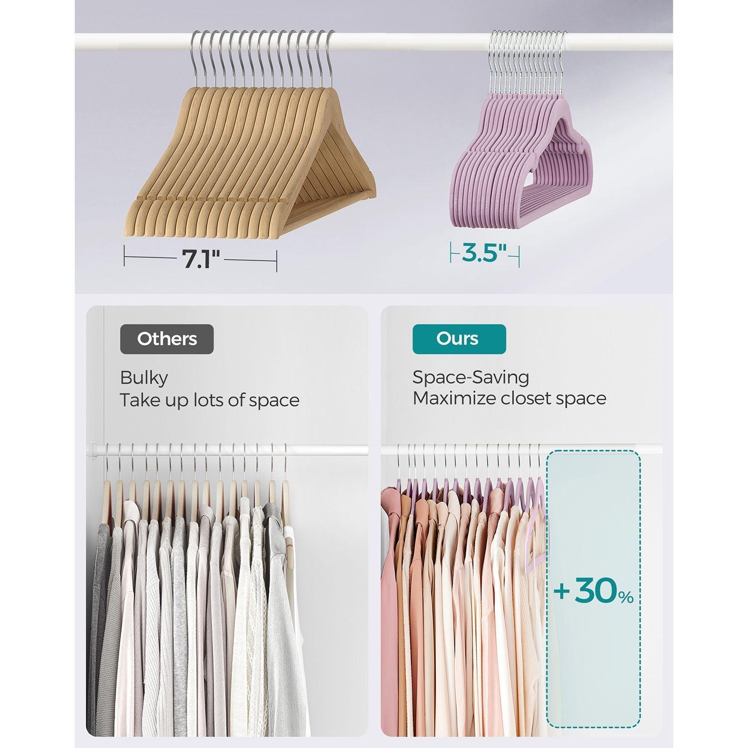 50-Pack Velvet Hangers Light Purple FredCo