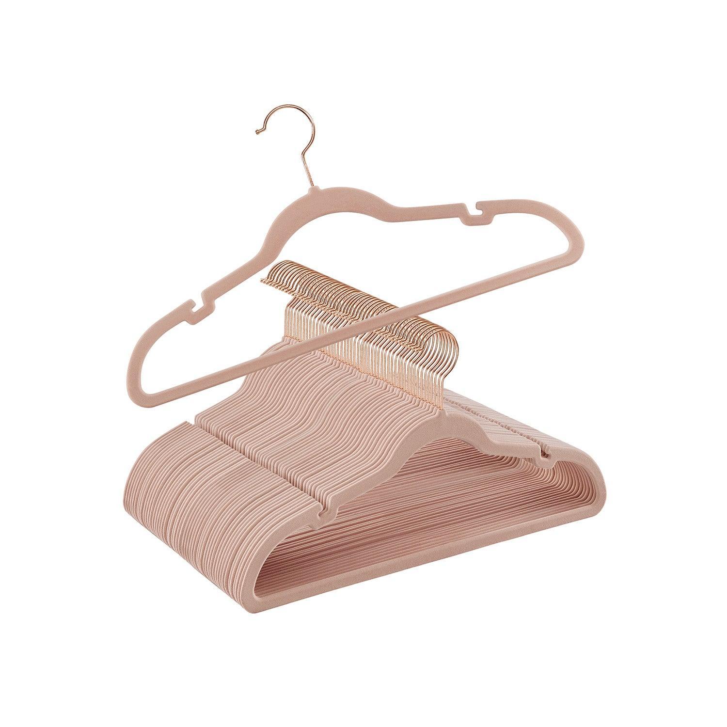 50-Pack Velvet Hangers Pink FredCo