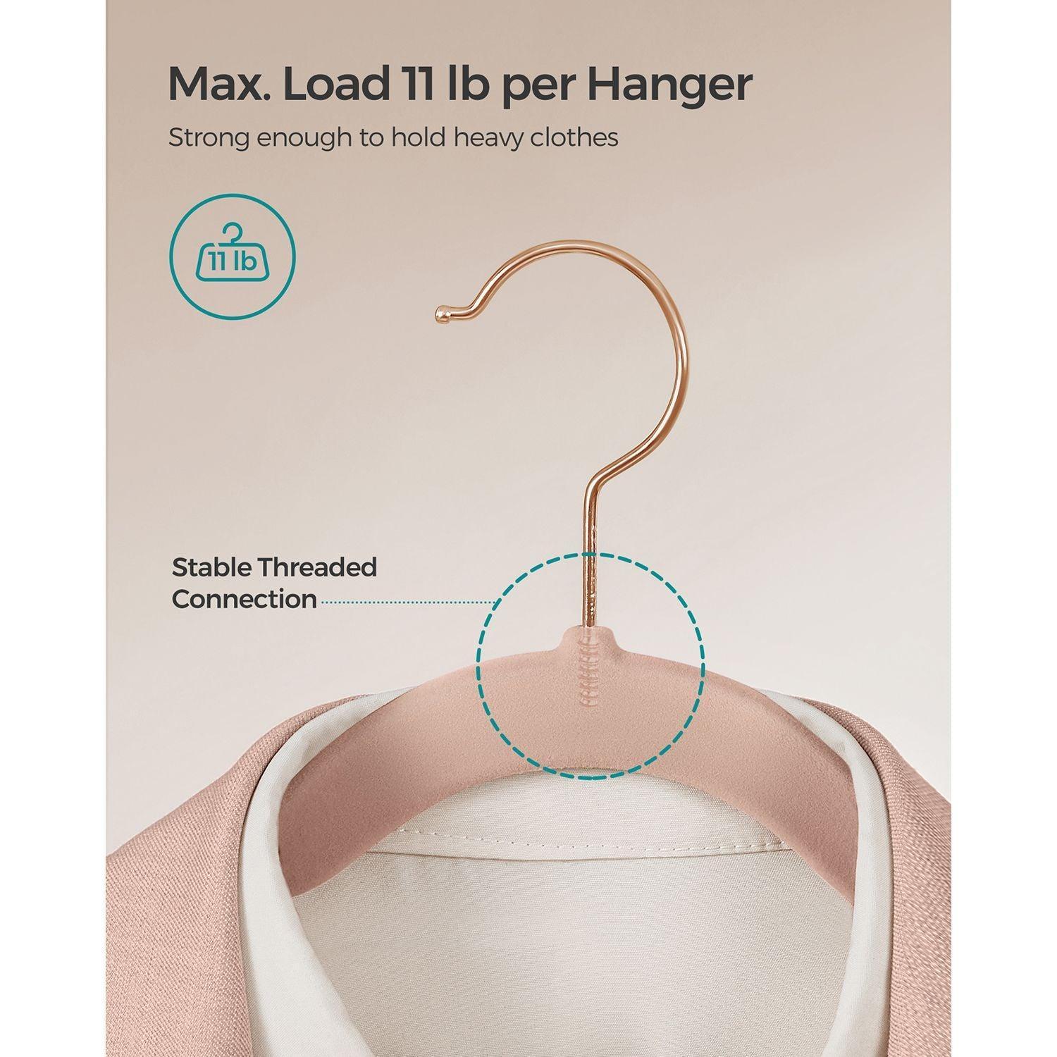 50-Pack Velvet Hangers Pink FredCo