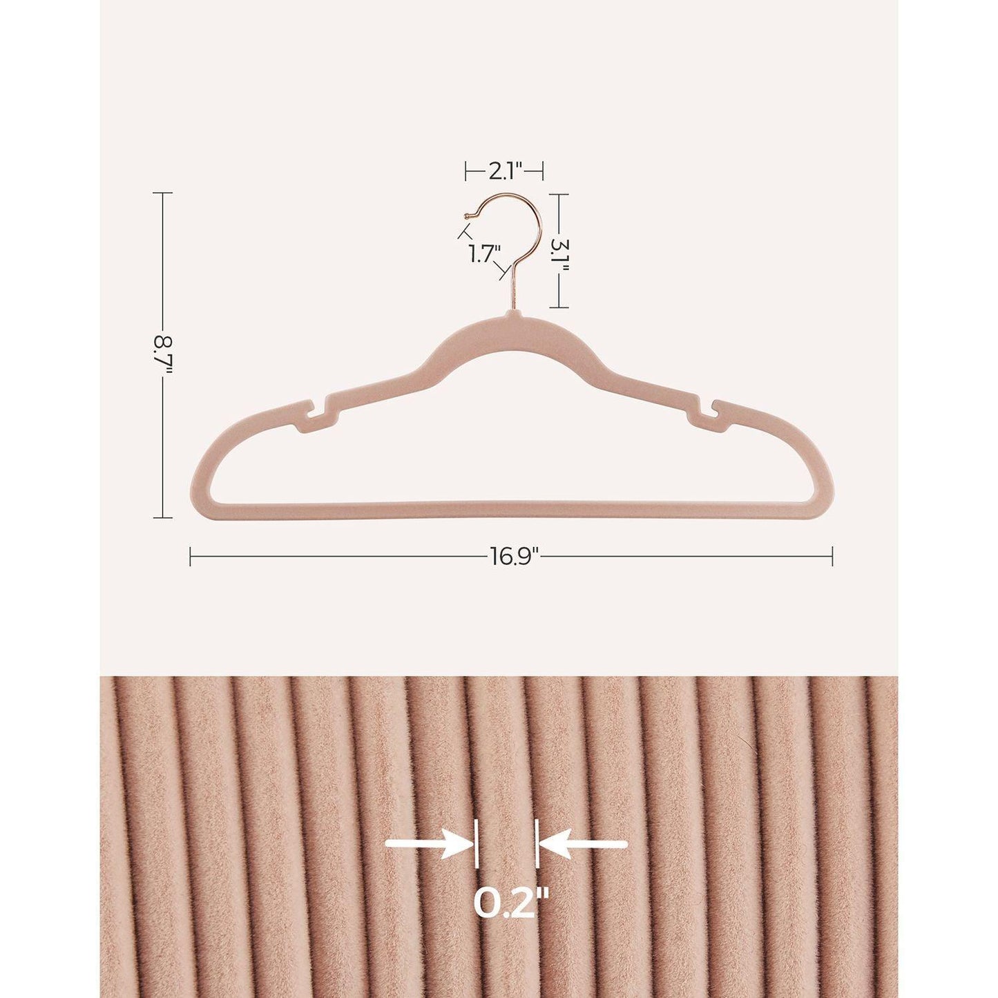 50-Pack Velvet Hangers Pink FredCo