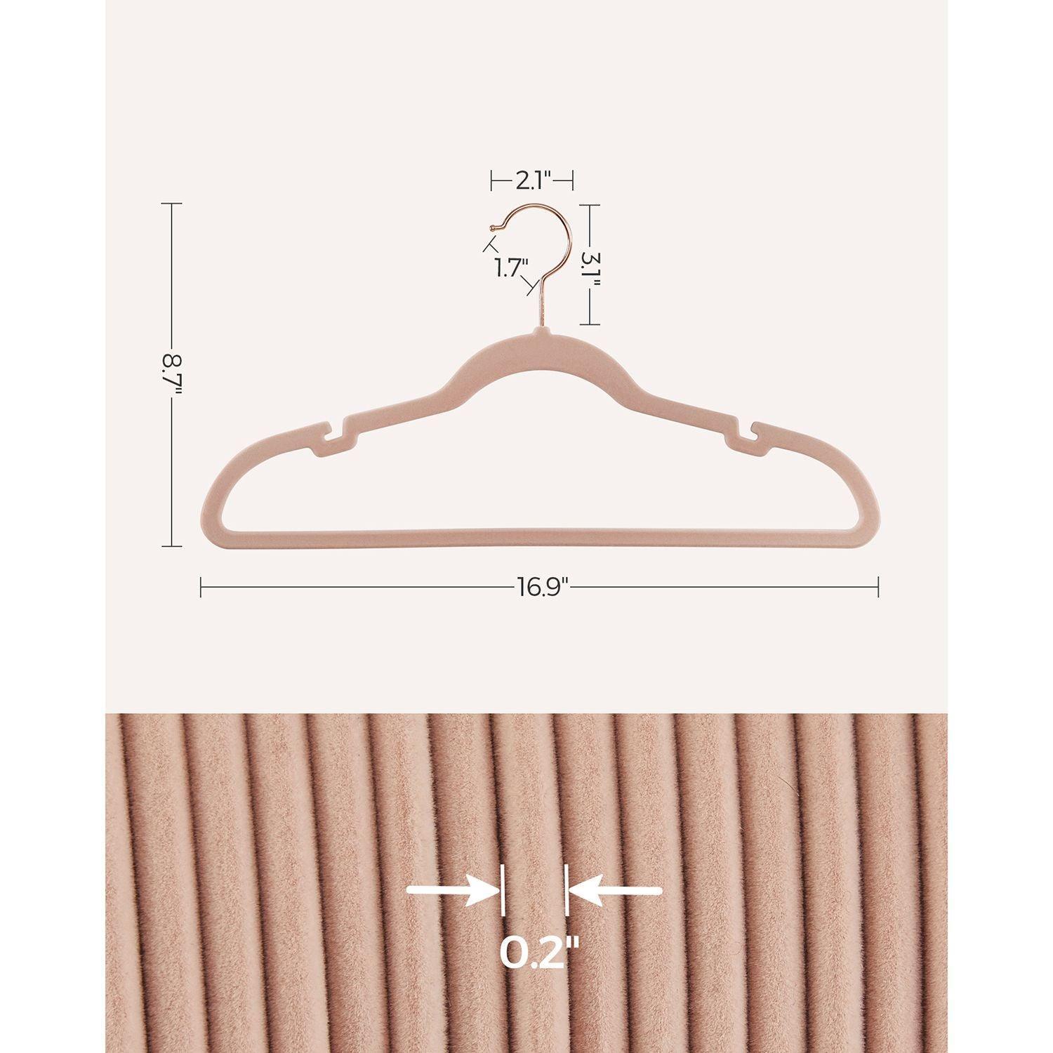 50-Pack Velvet Hangers Pink FredCo