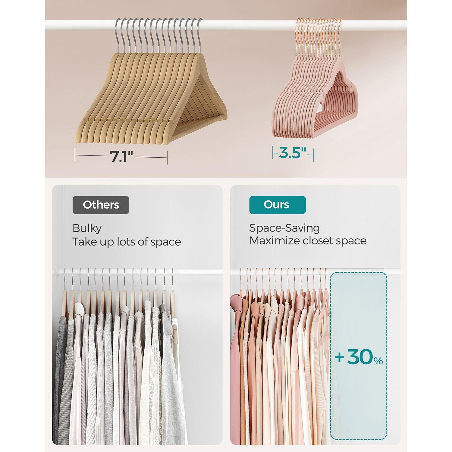 50-Pack Velvet Hangers Pink FredCo