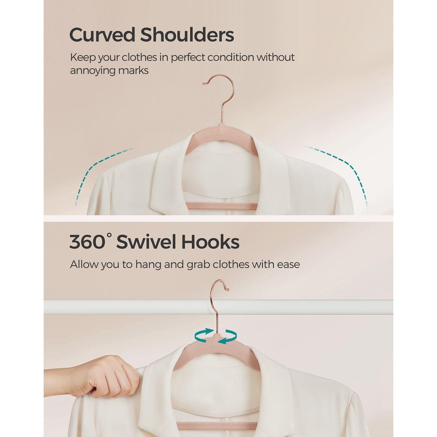 50-Pack Velvet Hangers Pink FredCo