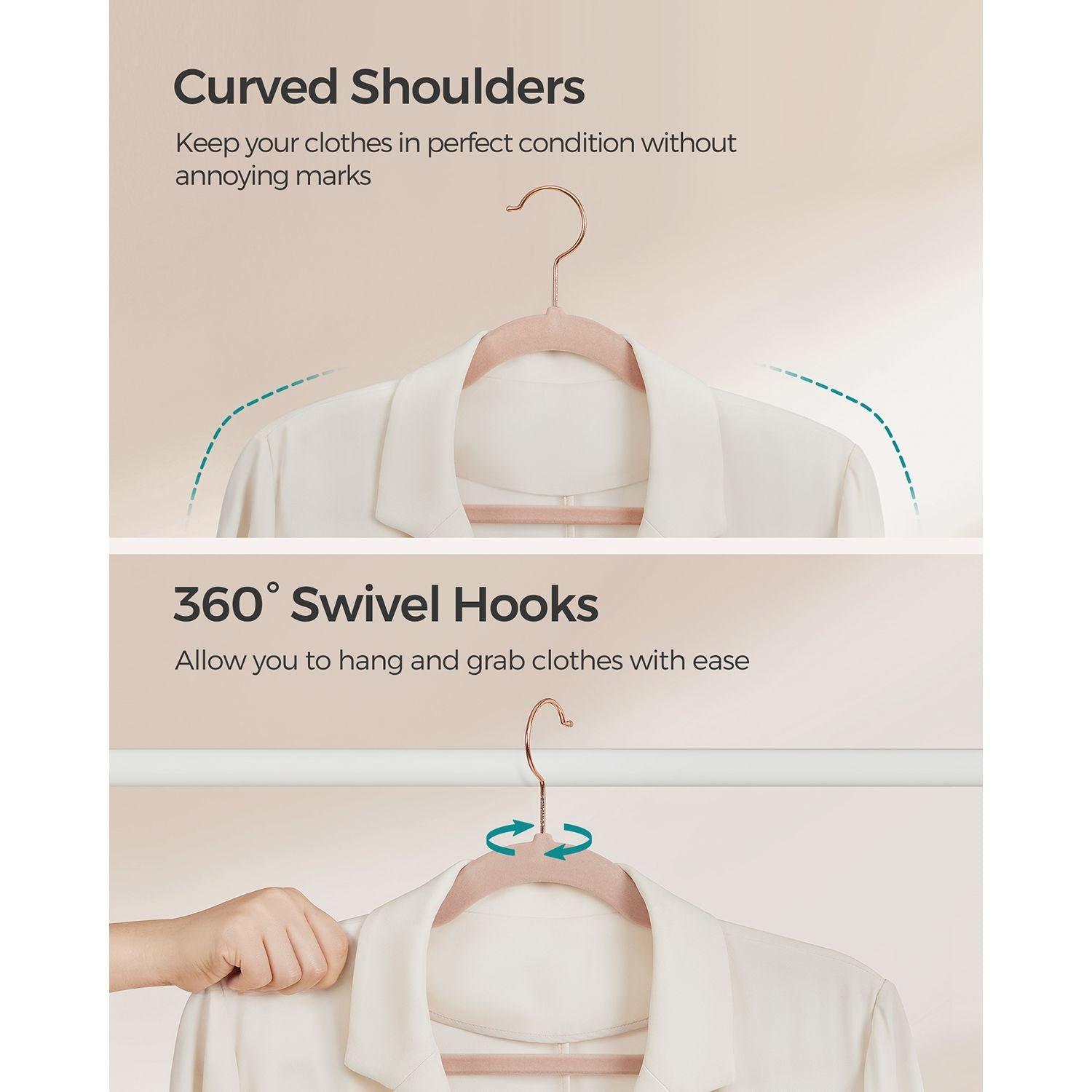 50-Pack Velvet Hangers Pink FredCo