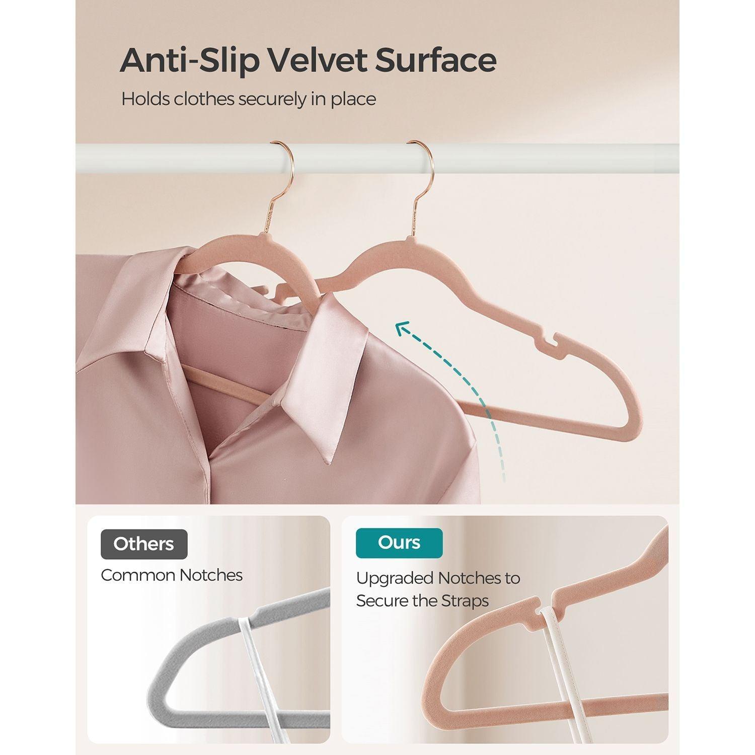 50-Pack Velvet Hangers Pink FredCo