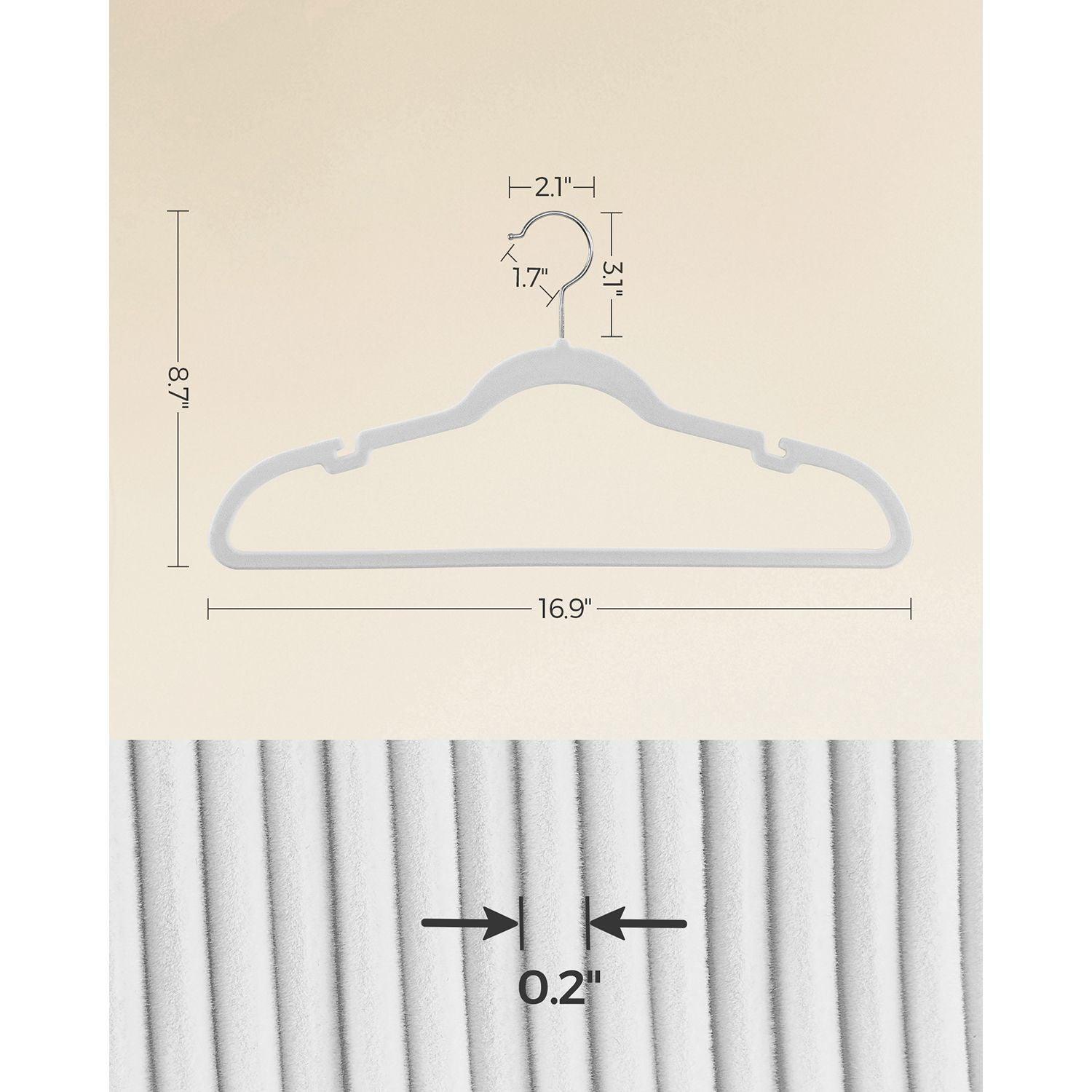 50-Pack Velvet Hangers White FredCo