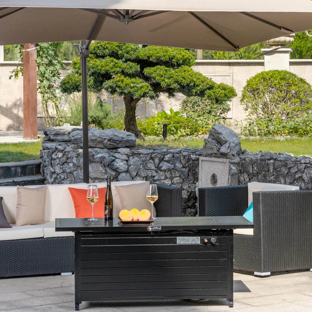 50000BTU Propane Fire Pit Table, 57in x 56.7in Rectangular FredCo