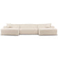 Modern beige sectional sofa with two pillows, home furniture from FredCo International