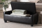 Baxton Studio Manchester Black Ottoman