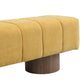 Upholstered Dining Bench, No-Assembly Entryway Bench Ottoman, Yellow Chenille Fabric, 50' Length FredCo