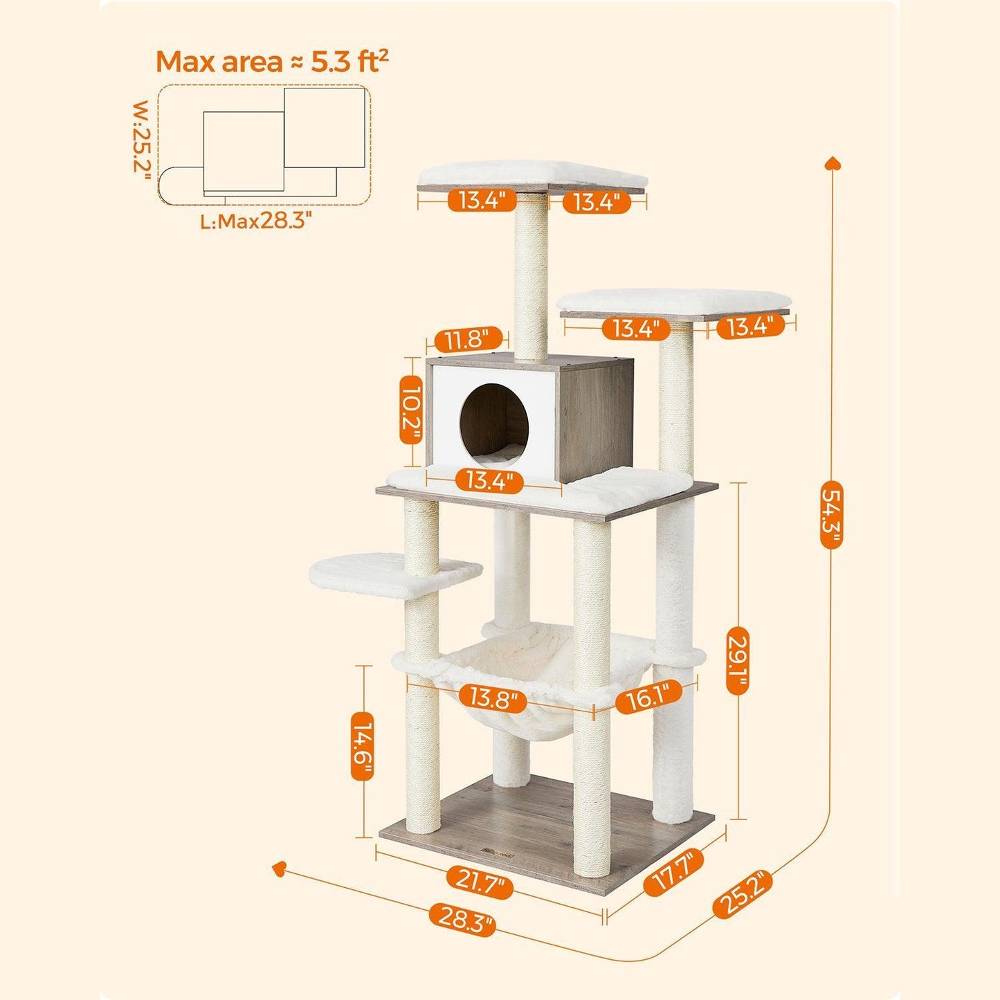 54.3-Inch Multi-Level Cat Tree FredCo