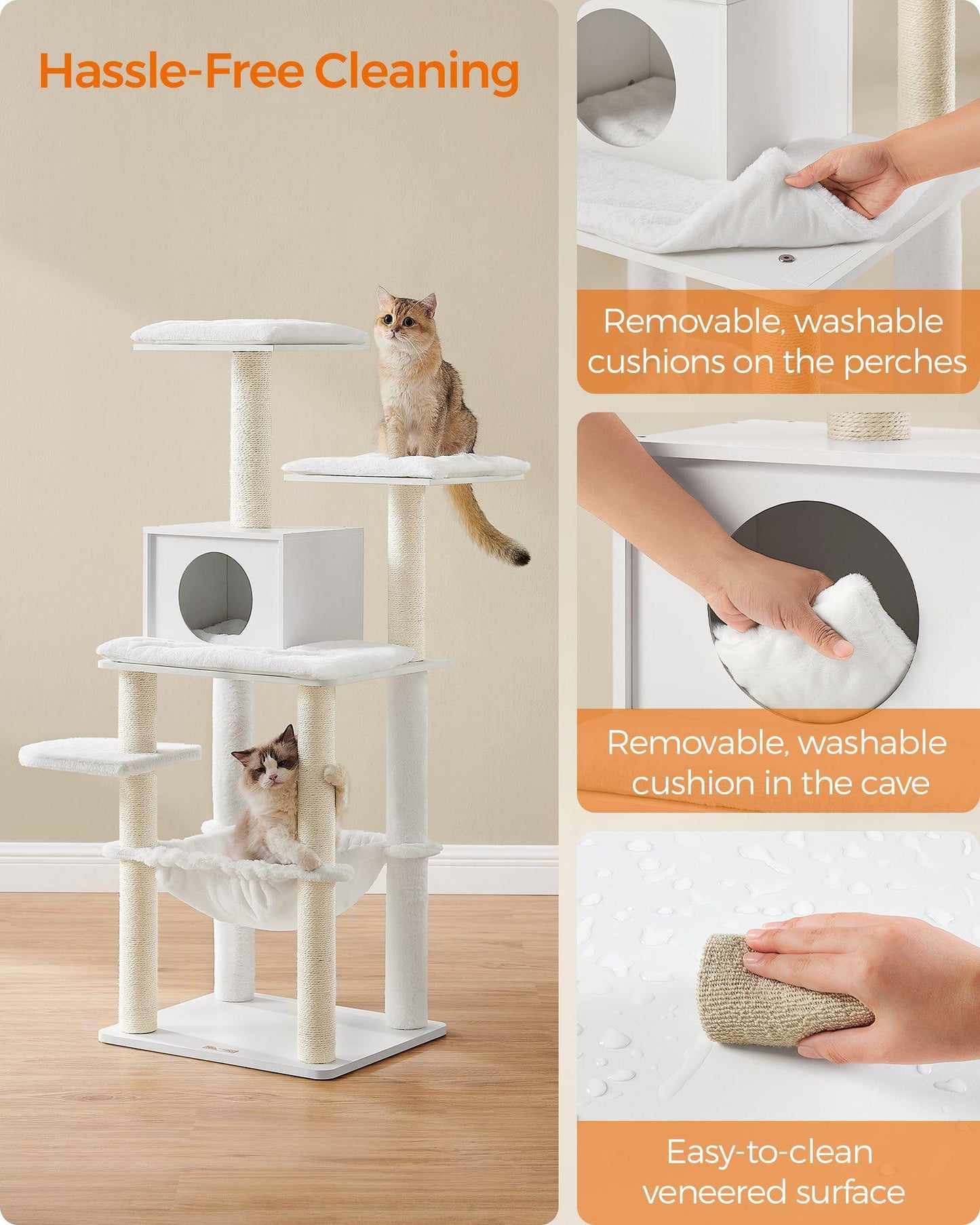 54.3" Tall Multi-Level Cat Tree with Scratching Posts FredCo