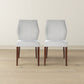 Luca Light Grey Fabric Dining Chair Set Of 2 - Comfortable Seating with Solid Wood Frame FredCo