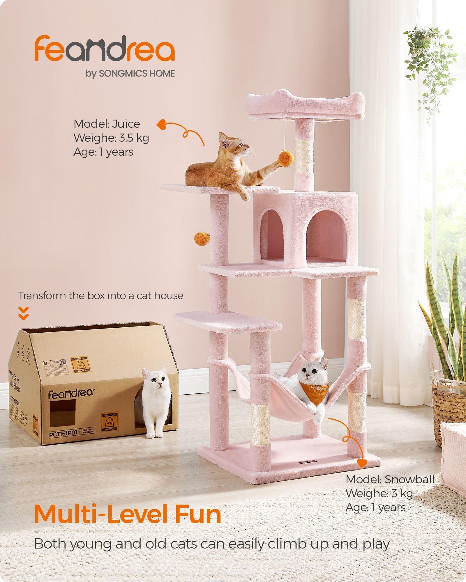 56.3-Inch Cat Tree Jelly Pink FredCo