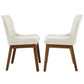 Ellis Mid-Century Modern Dining Chair Set of 2 with Full-Back Support in Beige Linen FredCo