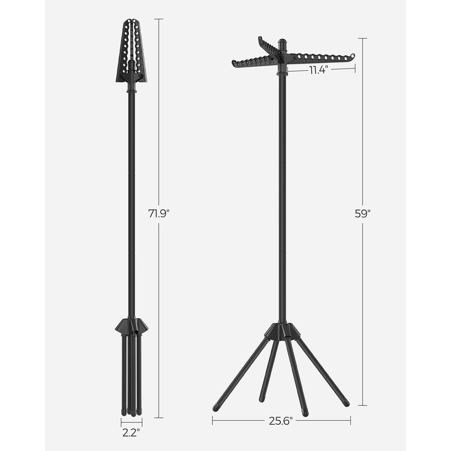 59-Inch Clothes Drying Rack Black FredCo