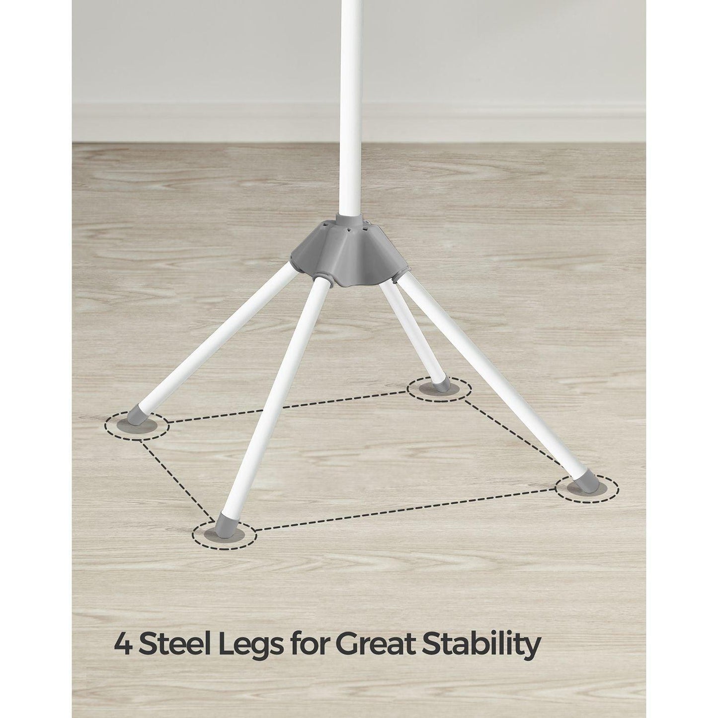59-Inch Clothes Drying Rack Gray and White FredCo