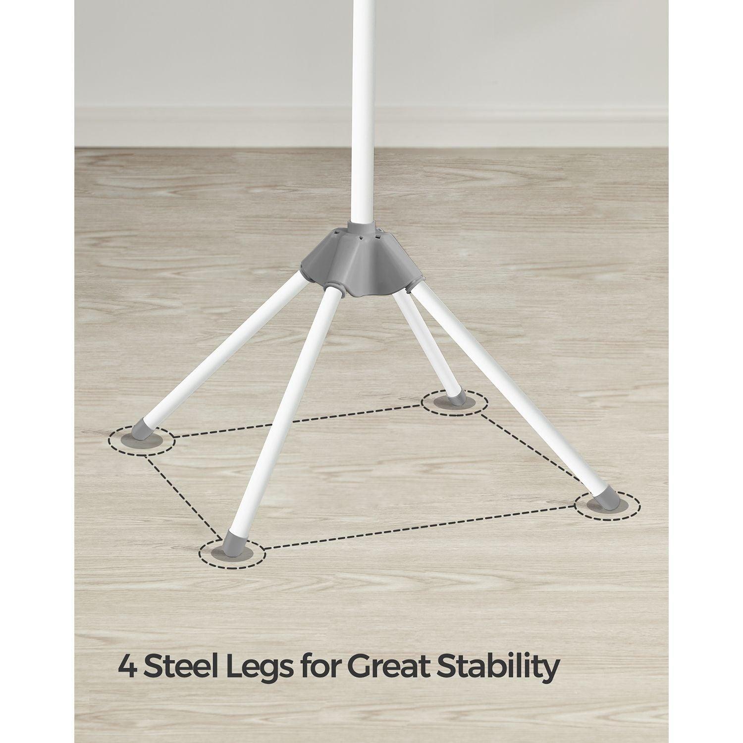 59-Inch Clothes Drying Rack Gray and White FredCo