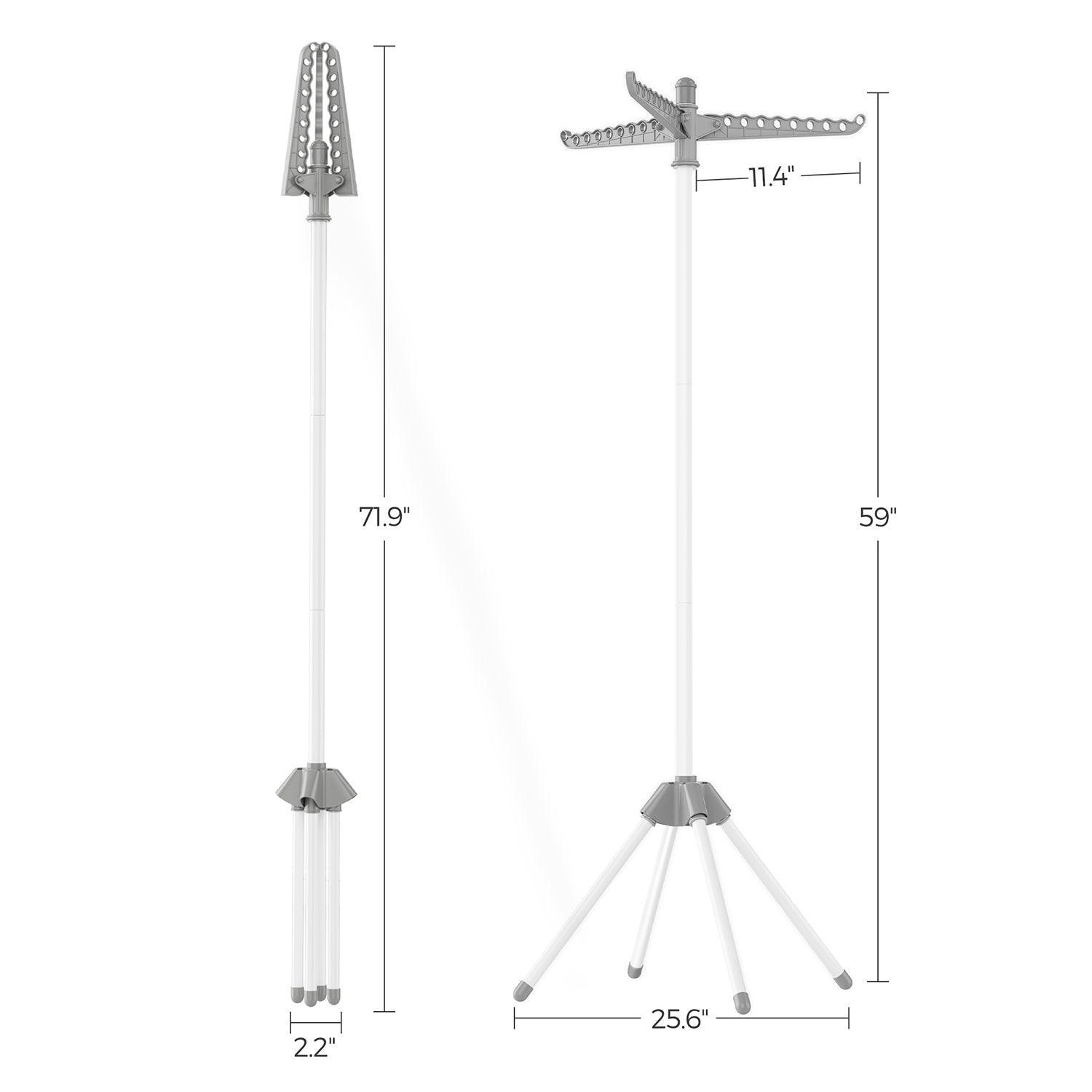 59-Inch Clothes Drying Rack Gray and White FredCo