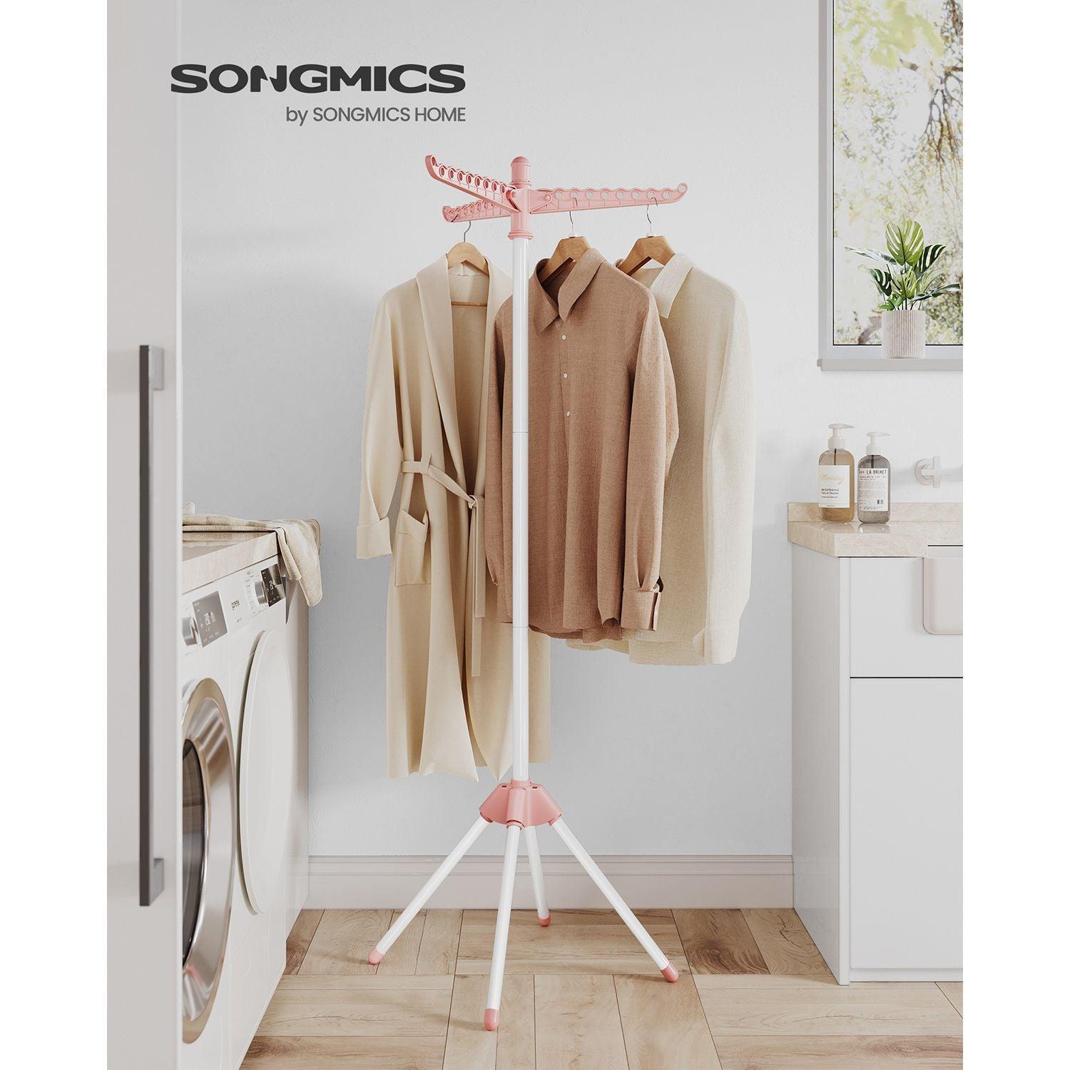 59-Inch Clothes Drying Rack Pink and White FredCo