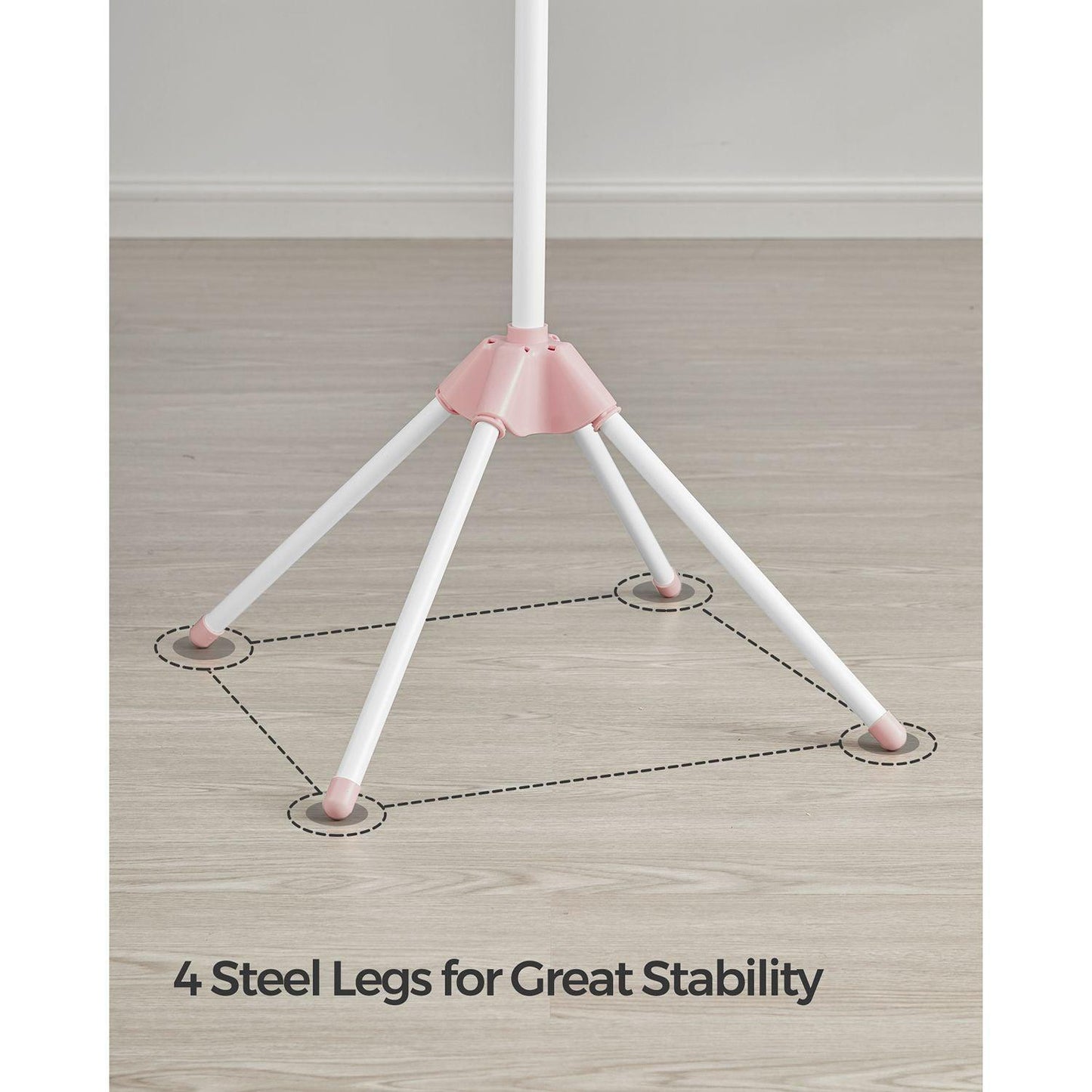 59-Inch Clothes Drying Rack Pink and White FredCo