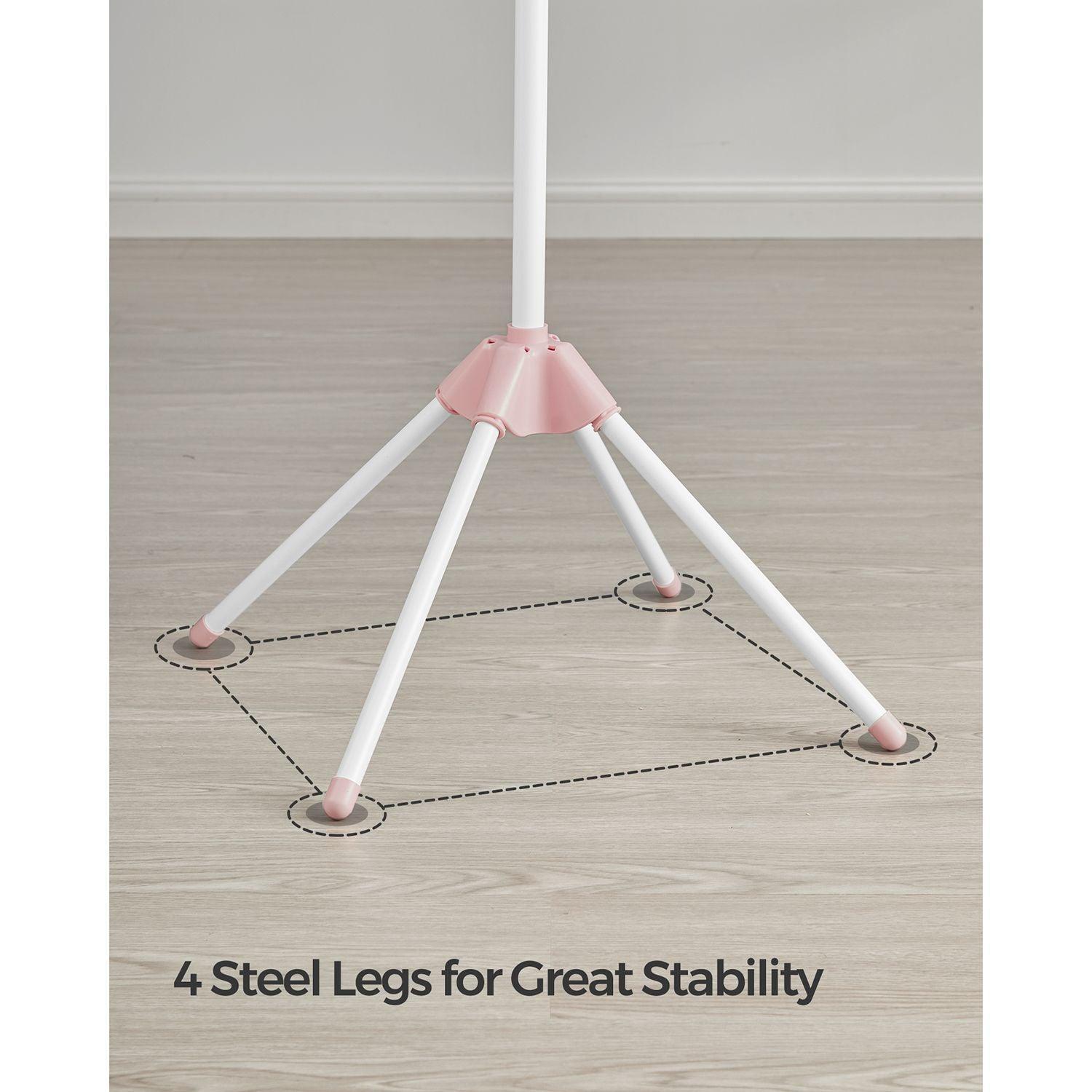 59-Inch Clothes Drying Rack Pink and White FredCo
