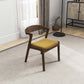 Dakota Dark Yellow Velvet Dining Chair (Set of 2) With Solid Wood Legs and Mid-Century Modern Design 29.3'H x 16'W x 22'D FredCo